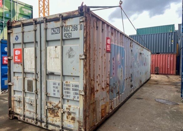 Abandoned 40-foot container warehouse