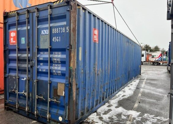 Blue used container 40 HC Ostrava